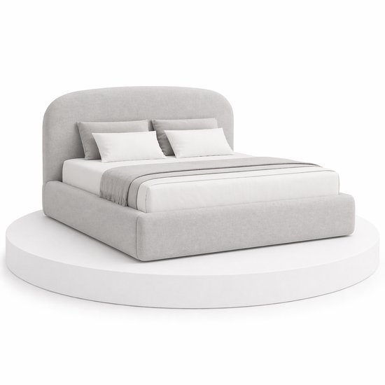 Japandi Bed Shira - 200x210 Compleet - Boxspring met opbergruimte - Lichtgrijs - BalBedden