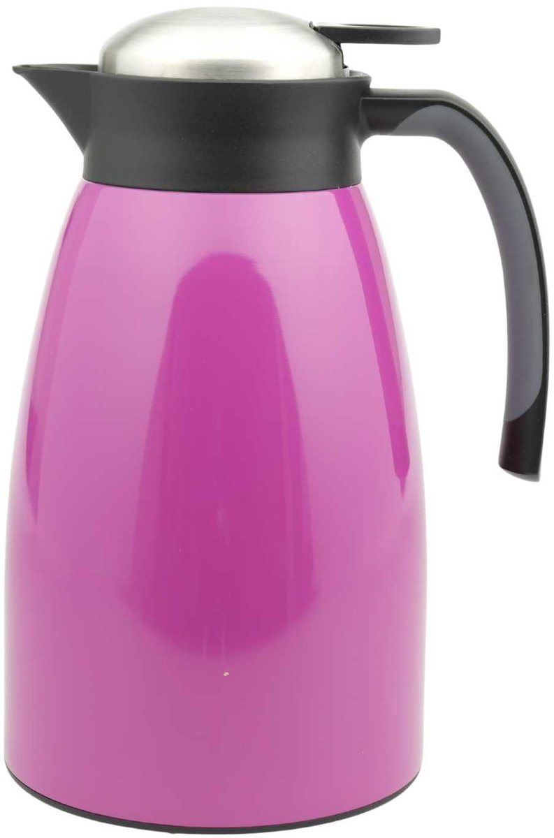 Blokker Roze Thermoskan Thermoskan Koffie En Thee Inhoud 1,5 Liter Zwarte Drukknop