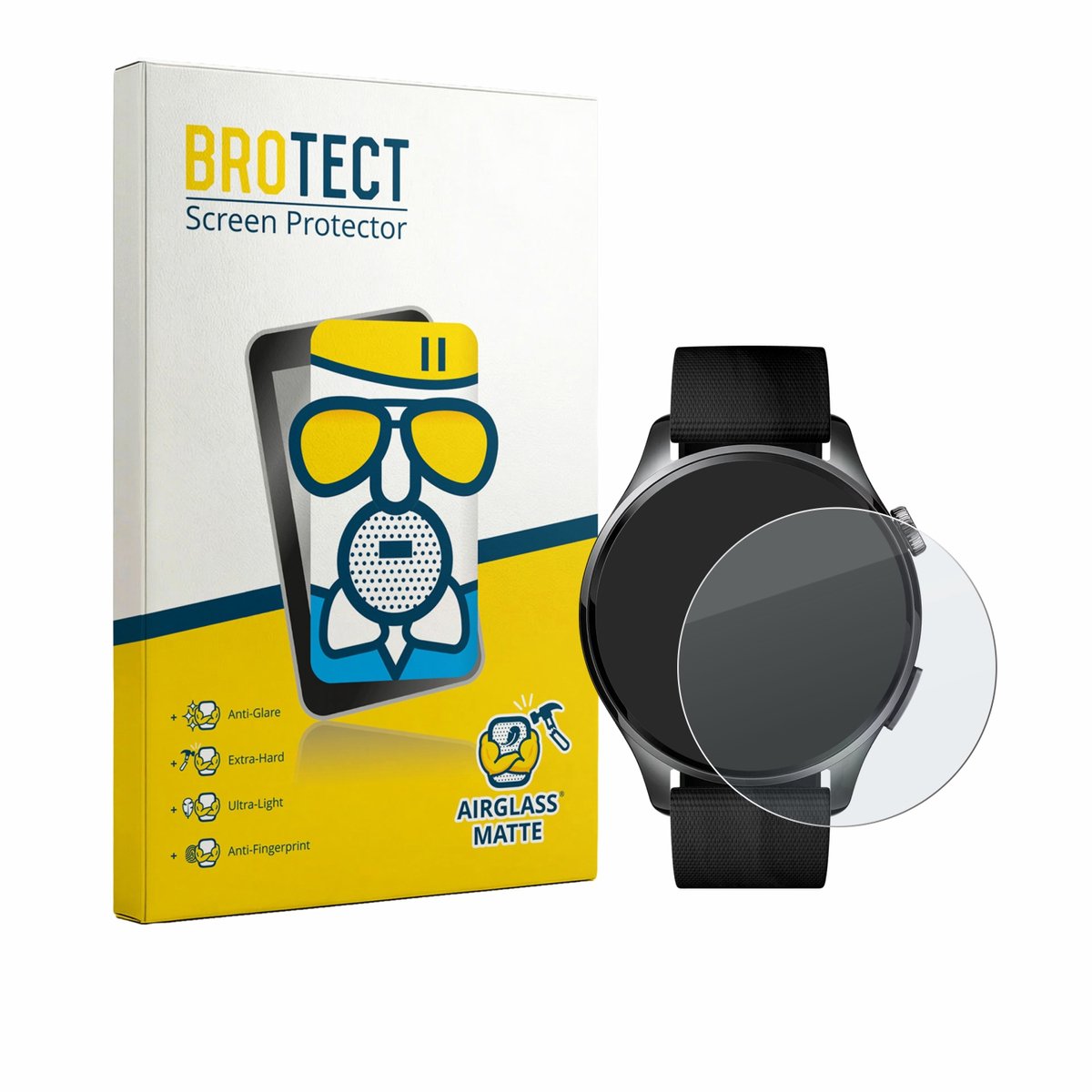 BROTECT - Screenprotector voor Xiaomi Watch 5 (47 mm) - Folie Beschermfolie Beschermglas matte