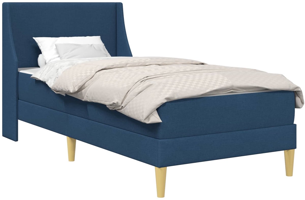 vidaXL - Bedframe - met - matras - met - hoofdeinde - Polyester