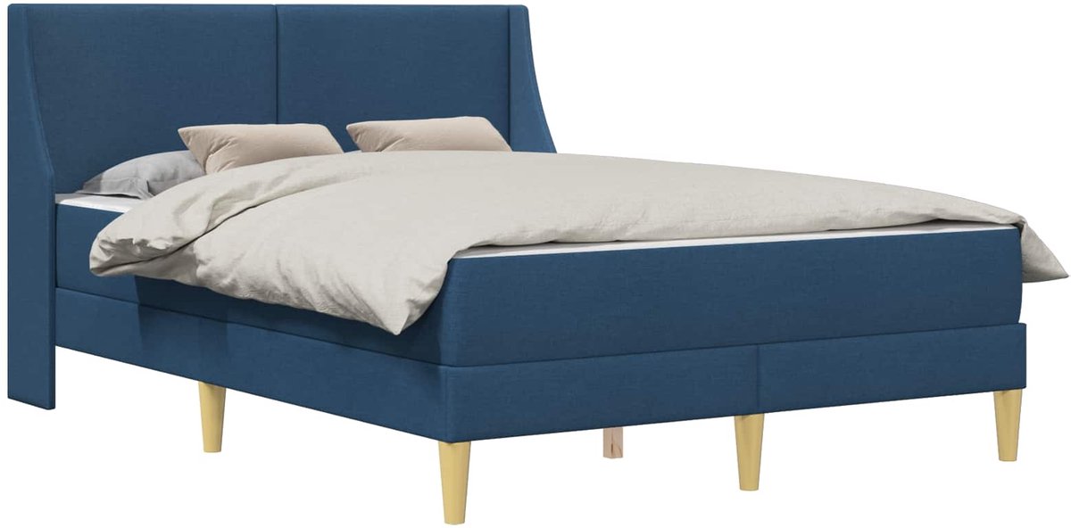 vidaXL - Bedframe - met - matras - met - hoofdeinde - Polyester