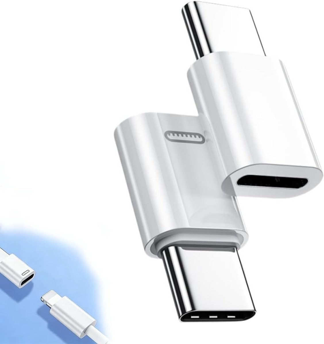 Set van 2 USB-C snelladers, compact en veilig, ideaal voor smartphones, tablets en onderweg