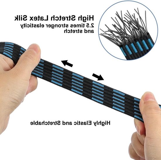 Duurzame Bungee Koorden van 2.5 cm Breed met Haakjes, Set van 5 Stuks - Ideaal voor Fietsen, Kamperen en Auto Bevestiging van Merkloos — afbeelding 2