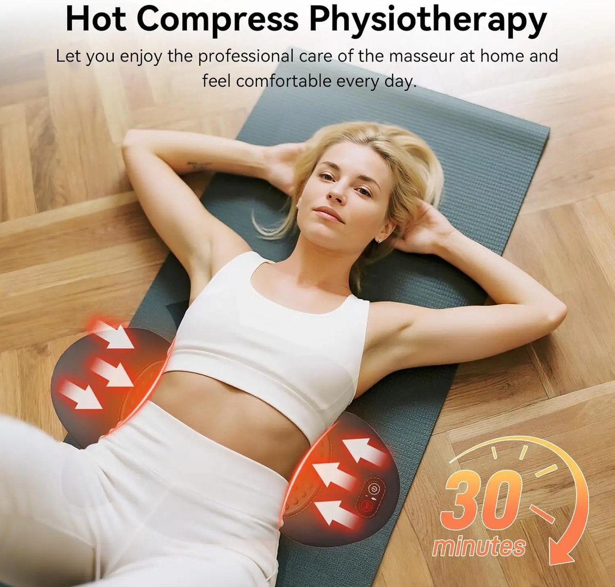 Ergonomische 3-in-1 rugmassager - Elektrische lendenmassage met warmte, vibratie, tractie en lendensteunkussen voor diepe rugmassage en ontspanning, geschikt voor bed en stoel. – foto 7