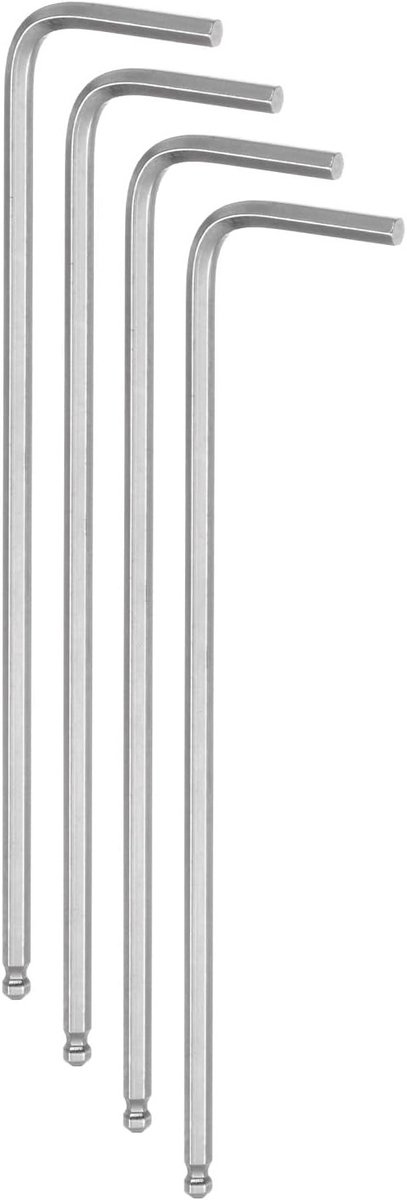 4 Stuks Balhoofds Inbussleutels 2.5mm - Lange Arm Inbussleutel, Reparatietool van Chroom Vanadium Staal voor Thuisreparaties en Klussen