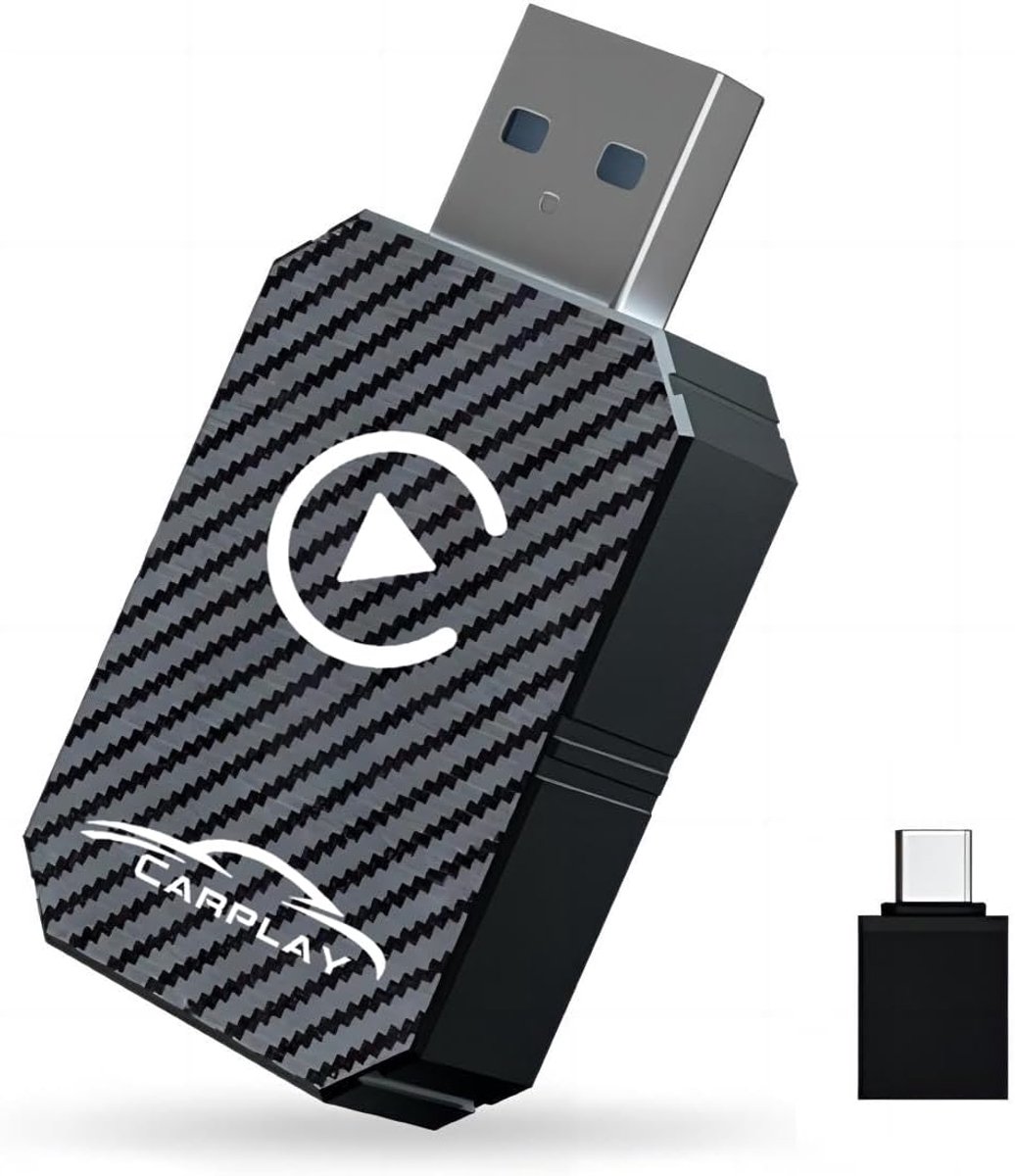 Draadloze CarPlay-adapter 2025 geüpgraded, draadloze CarPlay-dongle, converteert bedrade CarPlay naar draadloze, plug-and-play draadloze adapter voor autospelen, compatibel met auto's vanaf 2016 en