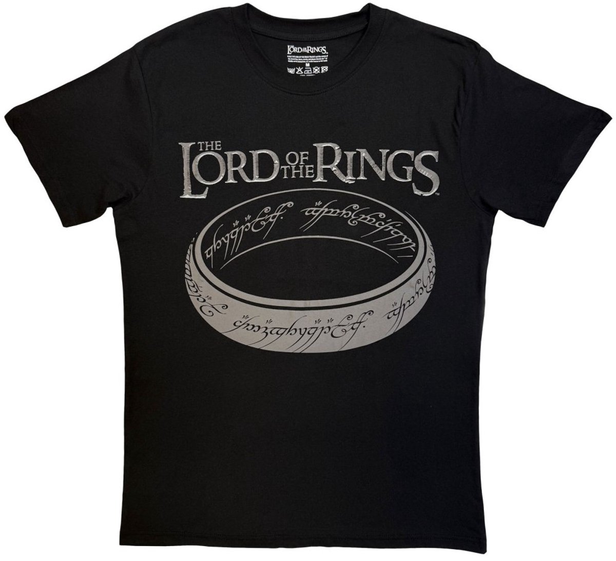 The Lord of the Rings - Greyscale Ring Heren Tshirt - S - Zwart