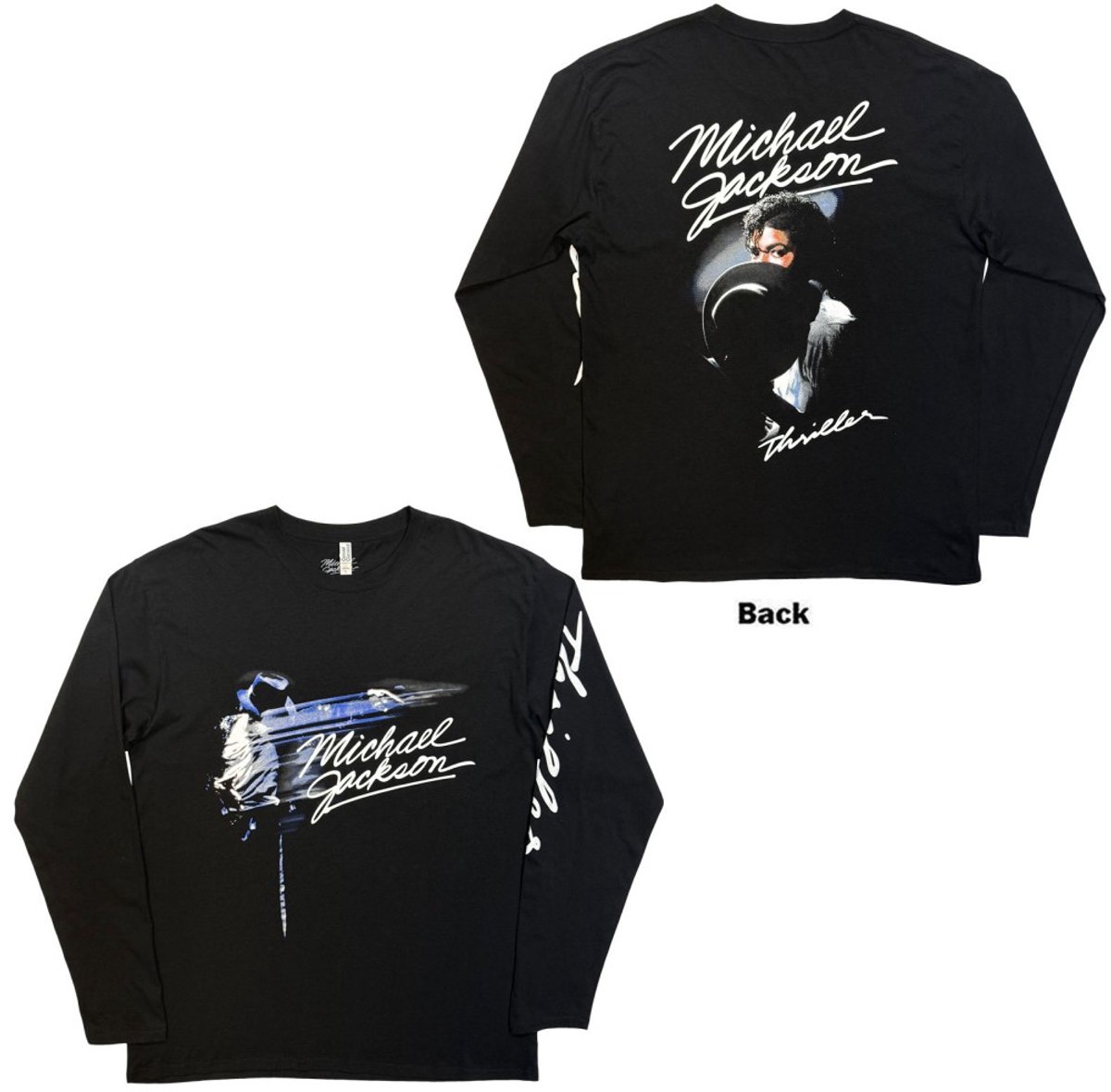 Michael Jackson - Thriller / Hat Poses Longsleeve shirt - XL - Zwart
