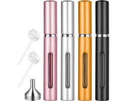Herbruikbare Glazen Parfumfles 7 ml met Verlengde Spraykop en Trechter - Perfect voor Reizen, Leeg en Aluminium Parfumverstuiver, Parfum Vaporizer, Parfumfles