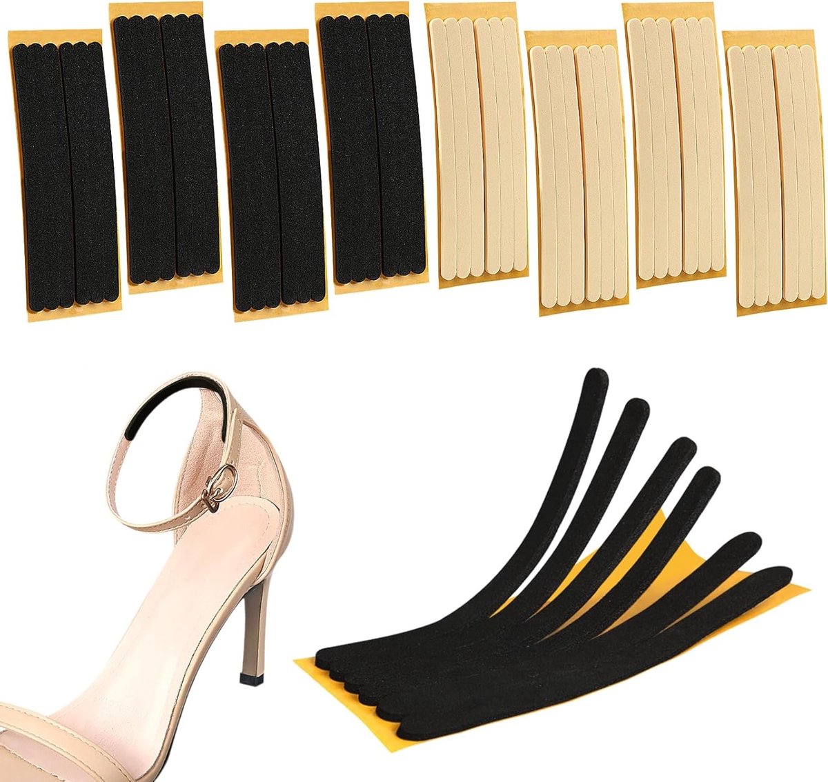 48 Stuks Anti-Slip Hiel Voeringen voor Dames - Zelfklevende Kussen Inserts en Schoen Pads om Uitglijden te Voorkomen, Comfortabele Bandjes en Voetbeschermers