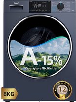 CHiQ CW8728X - Wasmachine - 8 KG - Space Pro - Energieklasse A-15% - Plat ingebouwd-16 programma's - AI Smart - 12 jaar garantie op motor - 2026 Nieuw