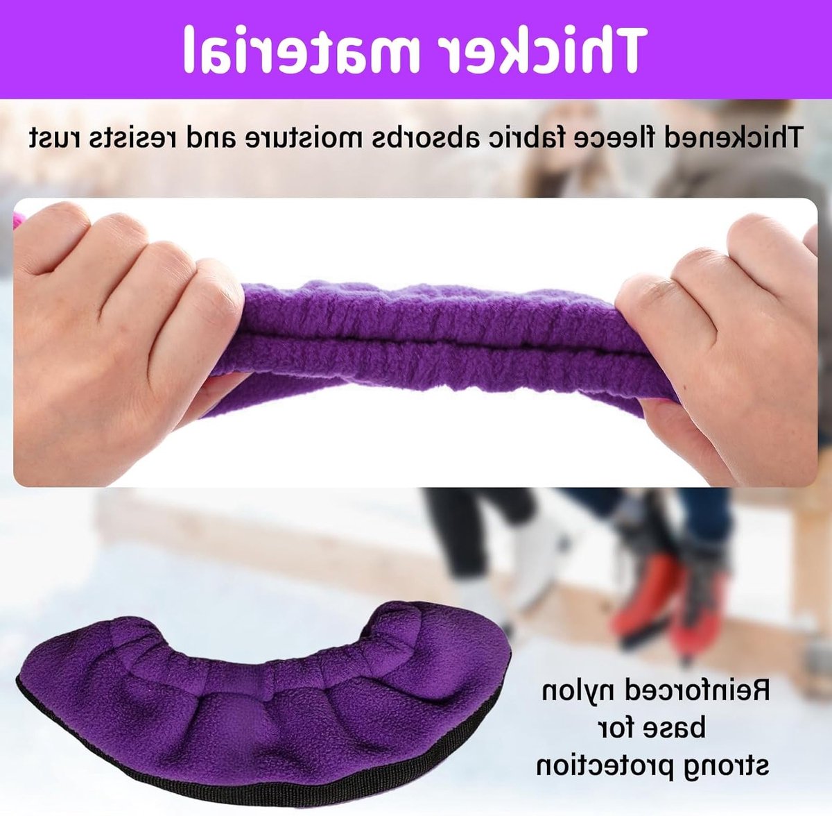 Elastische Schaats Sokken en Beschermers voor IJsschaatsen - Paar van 1, Ideaal voor Mannen en Vrouwen, Purple
