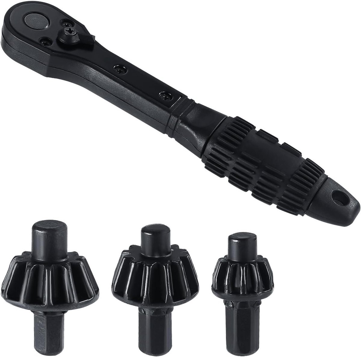 Multifunctionele 2-in-1 Ratchet Boorkop Sleutel met 3 Universele Vervangstukken voor Elektrische Boormachines en Gereedschap