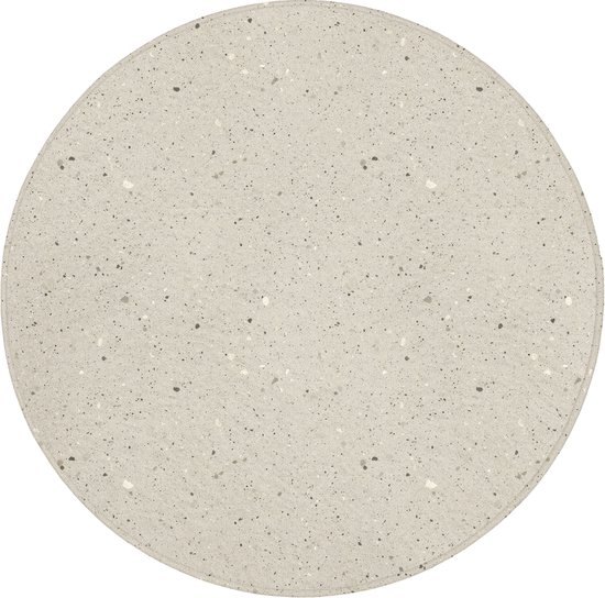 Tapis de bain rond 70x70 cm - Antidérapant - Beige clair - Terrazzo - Gris - Tapis de bain pour salle de bain - Tapis de douche - Tapis de salle de bain rond