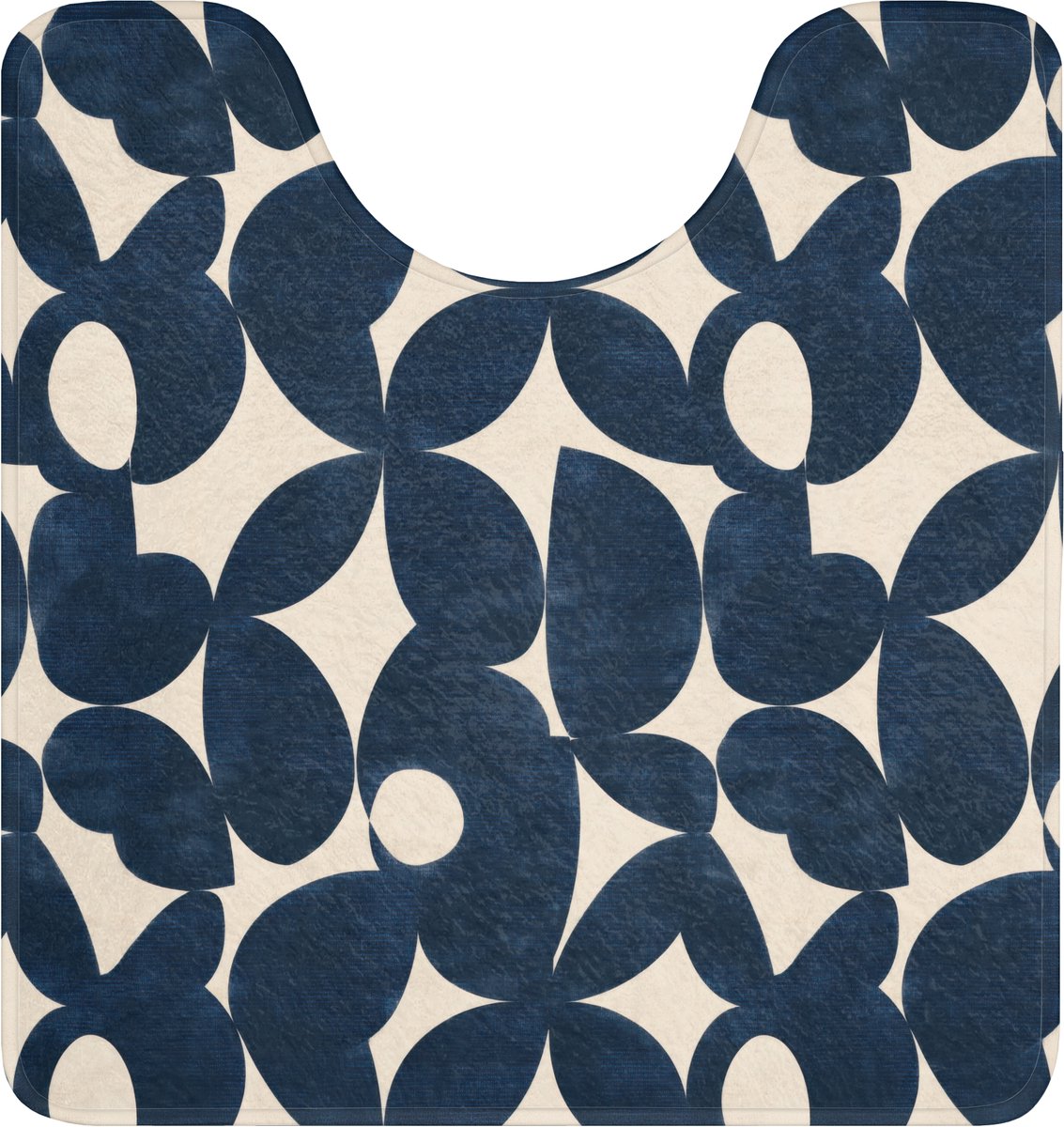 WC mat met uitsparing 55x60 cm - Antislip - Modern - Geometrisch - Blauw - Toiletmat met u