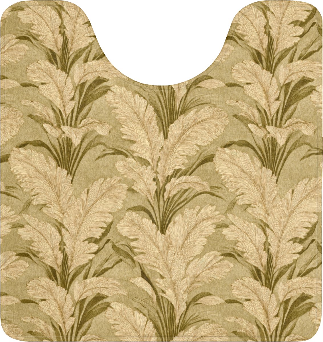 WC mat met uitsparing 55x60 cm - Antislip - Palmbladeren - Klassiek - Groen - Toiletmat me
