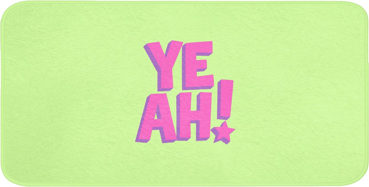 Badmat 120x60 cm - Antislip - Groen - Neon - Quote - Badmatten voor badkamer - Badkamermat - Douchemat - Badkamer mat