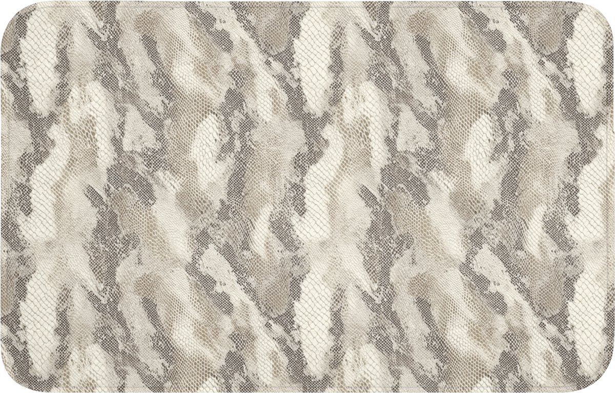 WC mat 80x50 cm - Antislip - Slang - Patroon - Taupe - Toiletmat - Vloermat - Douchemat -