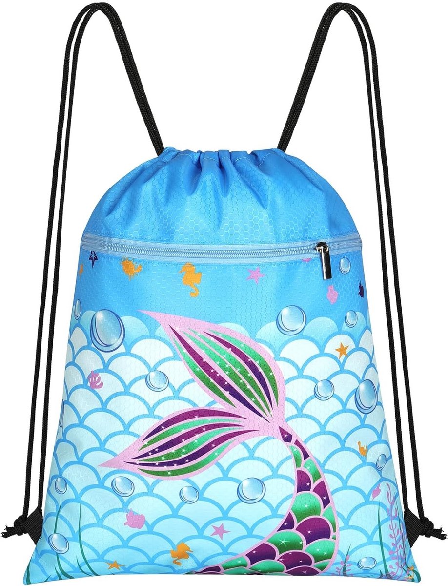 Waterdichte Gymtas voor Kinderen, Trekkoord Rugzak voor School, Strand en Zwembad met Rits