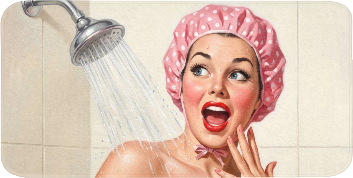 Badmat 120x60 cm - Antislip - Vrouw - Douche - Roze - Badmatten voor badkamer - Badkamermat - Douchemat - Badkamer mat