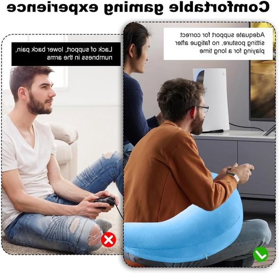 Ergonomisch Gaming Kussen voor Comfortabel Spelen - Ideaal voor Lange Sessies en Ondersteuning voor Nek en Rug — afbeelding 3