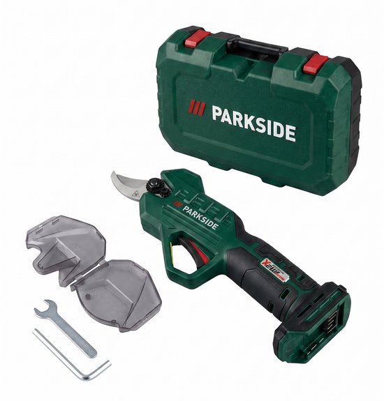 PARKSIDE® Accu-snoeischaar 20 V zonder accu - Snijcapaciteit: max. 28 mm in zachthout / 15 mm in hardhout - Accessoires: 1x Inbussleutel met kruiskopschroevendraaier, 1x Moersleutel, 1x Beschermhoes