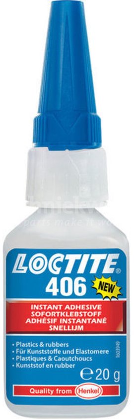 Loctite 406 20gram secondelijm voor rubber en kunstof