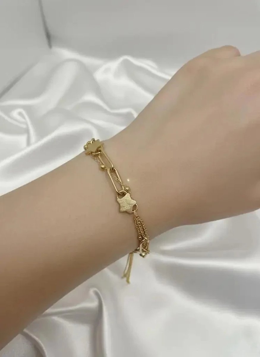 Dorvina 316L Staal Verkleurt Niet Duurzaam Sieraad Goudkleurig Ster Model Armband