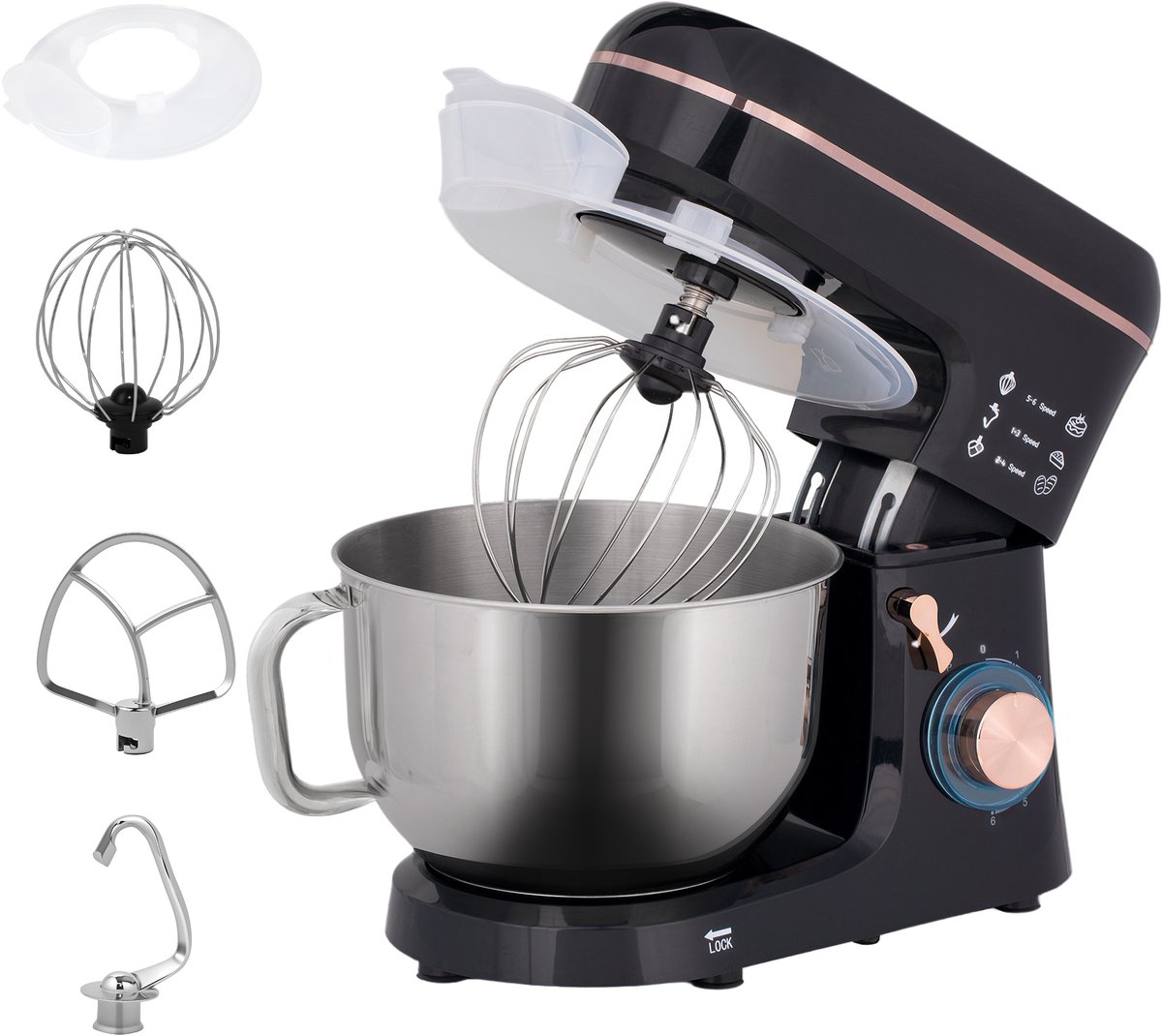HOMCOM-Küchenmaschine-Edelstahl-41L x 26B x 32H cm-Schwarz