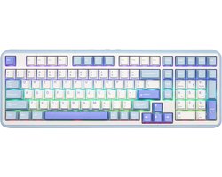 EPOMAKER TH99 – Mechanisch Toetsenbord – 1800 Layout – Tri-Mode Draadloos – RGB Backlight – Gasket Mount – Hot-Swap – 8000mAh Batterij – PBT Keycaps – Wit/Blauw