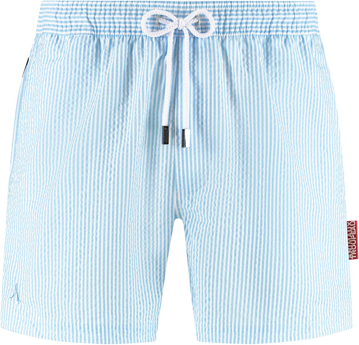 Blauw gestreepte heren zwembroek | Seersucker | Azzurro Stripe | Animaux Troupeau