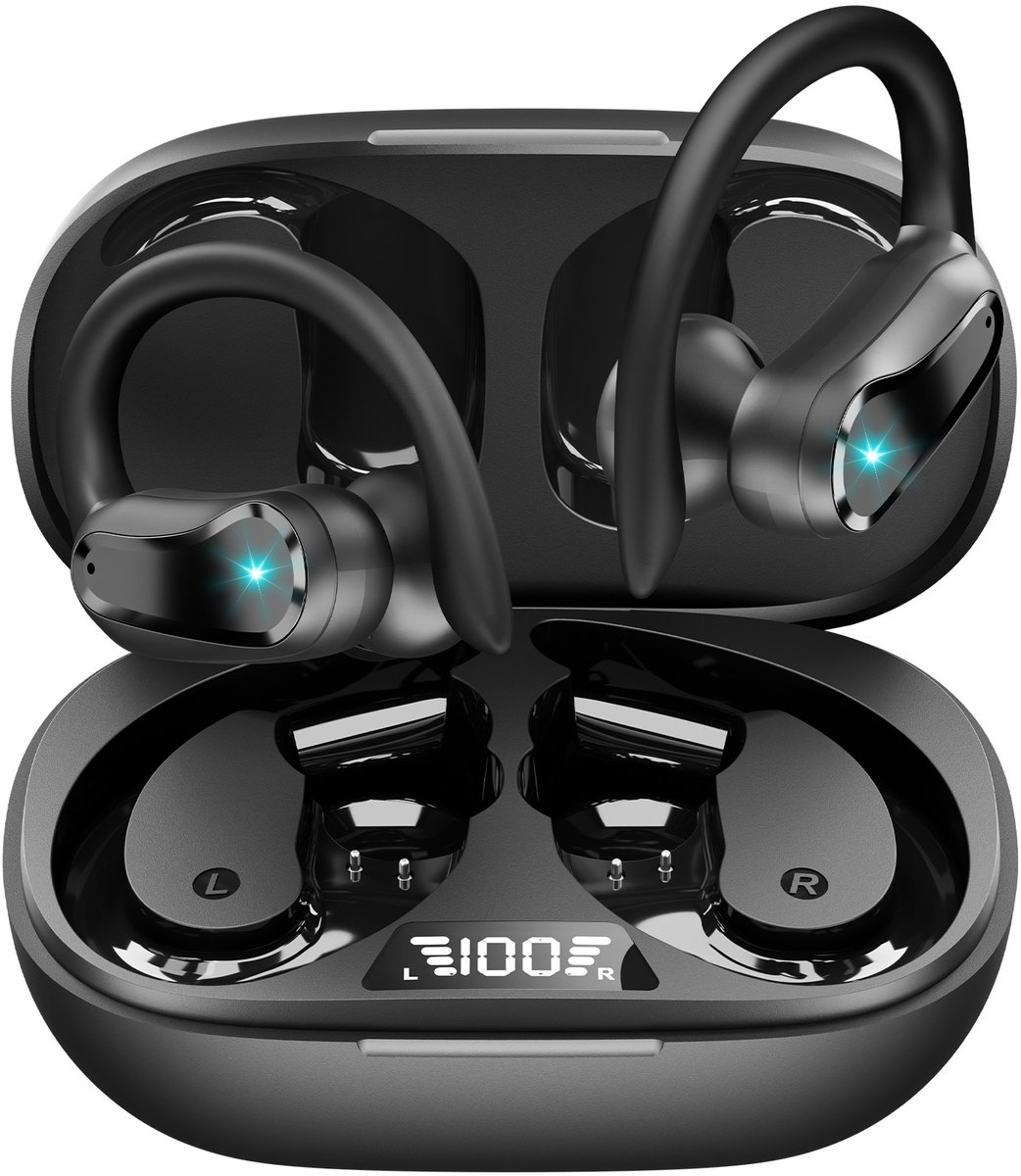Bluetooth 5.3 sportoordopjes - 48 uur lang meeslepende bas in-ear hoofdtelefoon - met HD-microfoon - IP7 waterdichte draadloze oortelefoon - 500 mAh oplaadcase met hoge capaciteit - LED-display - ENC ruisonderdrukkende oordopjes voor hardlopers — cadeau in Elektronica - foto 2