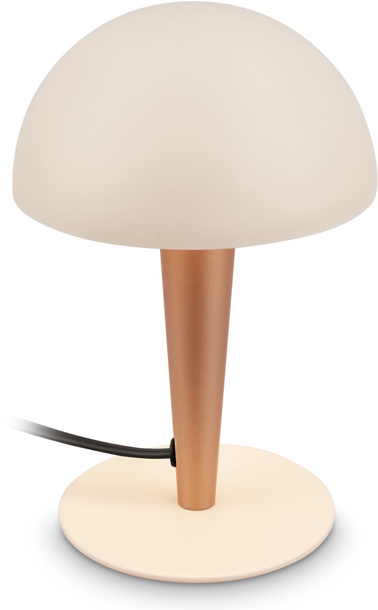 BRILONER Wanda - Tafellamp - met E14 fitting - met kabelschakelaar - bedlamp slaapkamer - woonkamer lamp - warm grijs - Ø15 x 22.5 cm