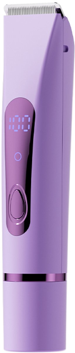 Bikini trimmer voor dames, scheerapparaat met dubbele kop, LED-batterij- en kopindicator, IPX7 waterdicht, oplaadbaar via USB-C, voor bikinilijn en schaamhaar (lavendel met LED)