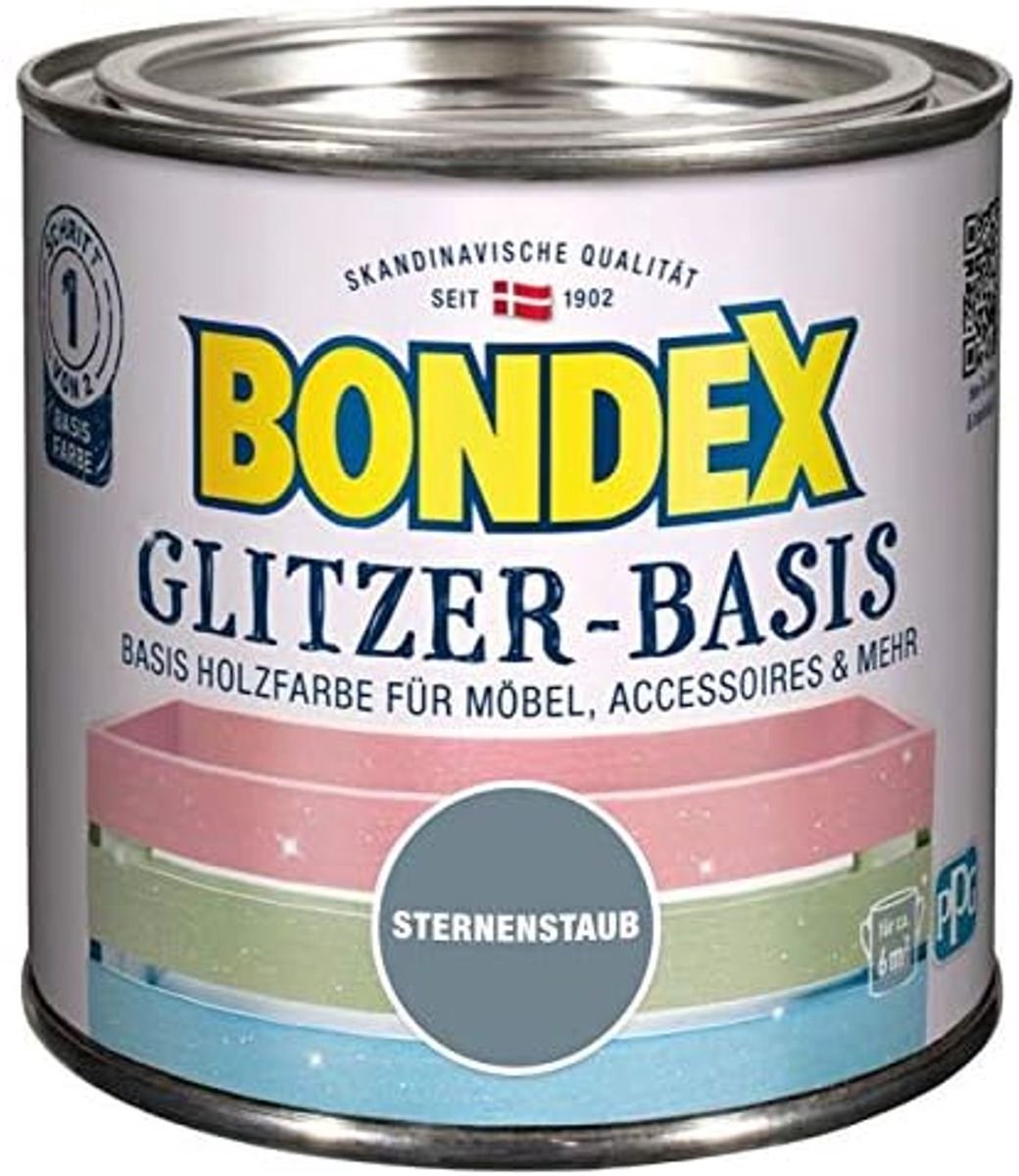 Bondex 424681 Glitter Base Stardust 0,5 L - Verf met glitter voor 6m² - Glitterverf beschermt het hout en creëert glinsterende blikvangers