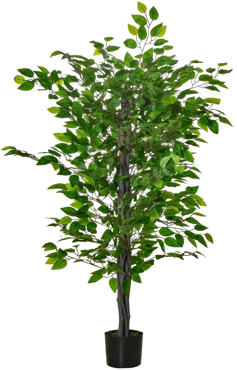 Roossentials kunstmatige ficusplant - Nepplant - Decoratieve ficusplant - Synthetische plant - Binnenhuisdecoratie - Kantoor Groen