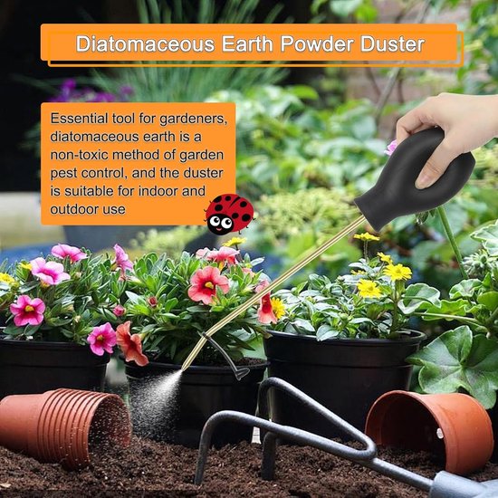 Bestuiver - Professioneel Plantaardige Bestuiver Hulpmiddel - Bestuiving Pen - Inclusief Een Trechter En Een Schepje - Diatomeeënaarde Poederverstuiver - Fruitbloeiende Bestuivingstool - Poederverstuiver - Draagbaar - Zwart van Merkloos	 — afbeelding 2