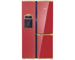 Retro- koelkast- Side-by-side KAISER KS 90300 AD Bio- bordeaux, No Frost 538 L 183 cm