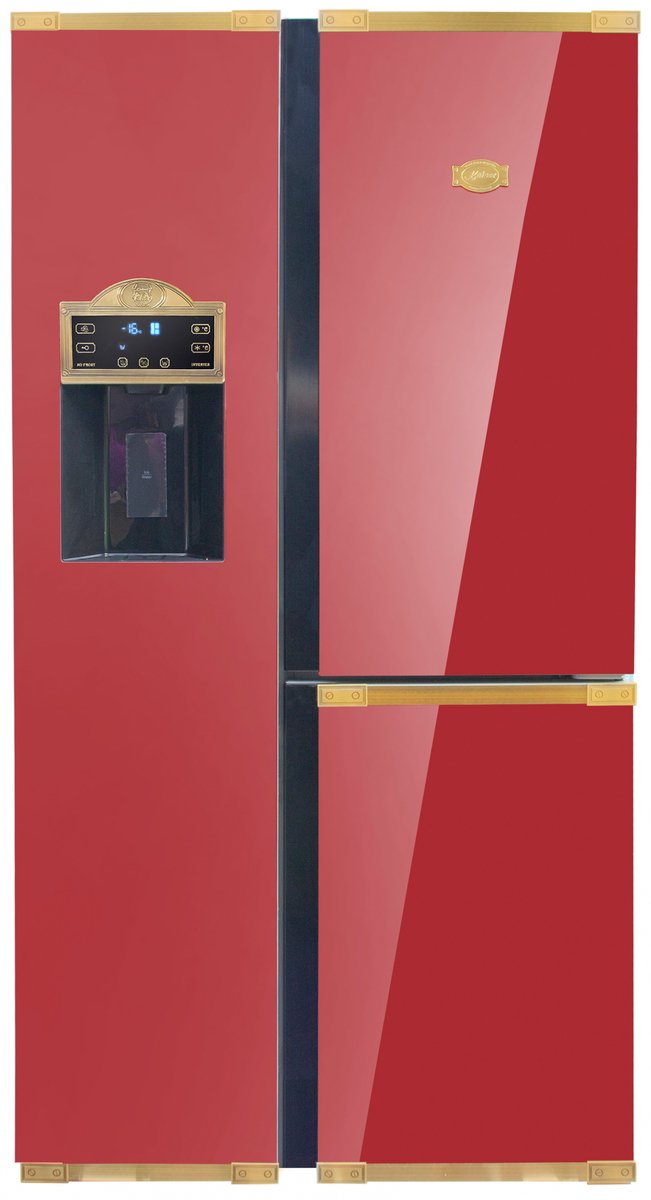 Retro- koelkast- Side-by-side KAISER KS 90300 AD Bio- bordeaux, No Frost 538 L 183 cm