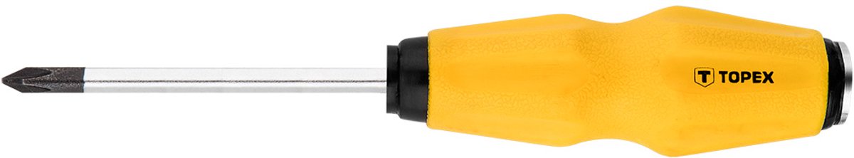 Topex Kruiskopschroevendraaier - PH1 - 75mm - Ergonomische Kunststof Handgreep - Voor Slagwerk