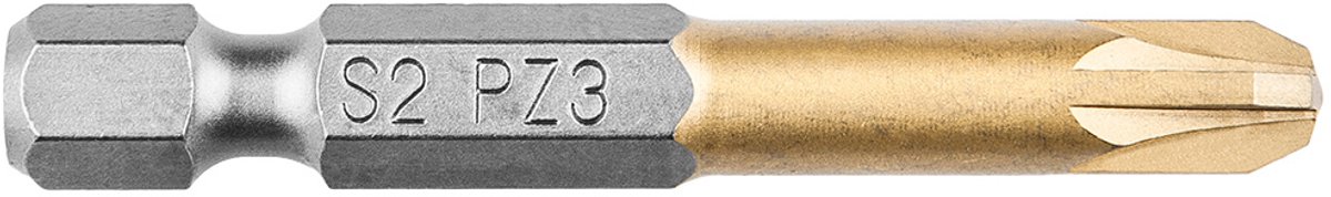 Bit PZ 3, 50mm S2 TIN, 1 op een blister