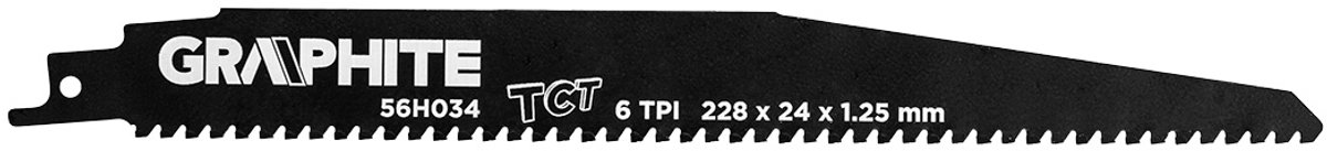 GRAPHITE - Reciprozaagblad - 228mm - 6 TPI - Multimateriaal