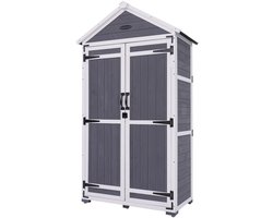 HOMAVO Houten Tuinschuur - Tuinhuis - Tuinkast - UV-Bescherming Zadeldak - 99.3 × 56.5 × 178 cm