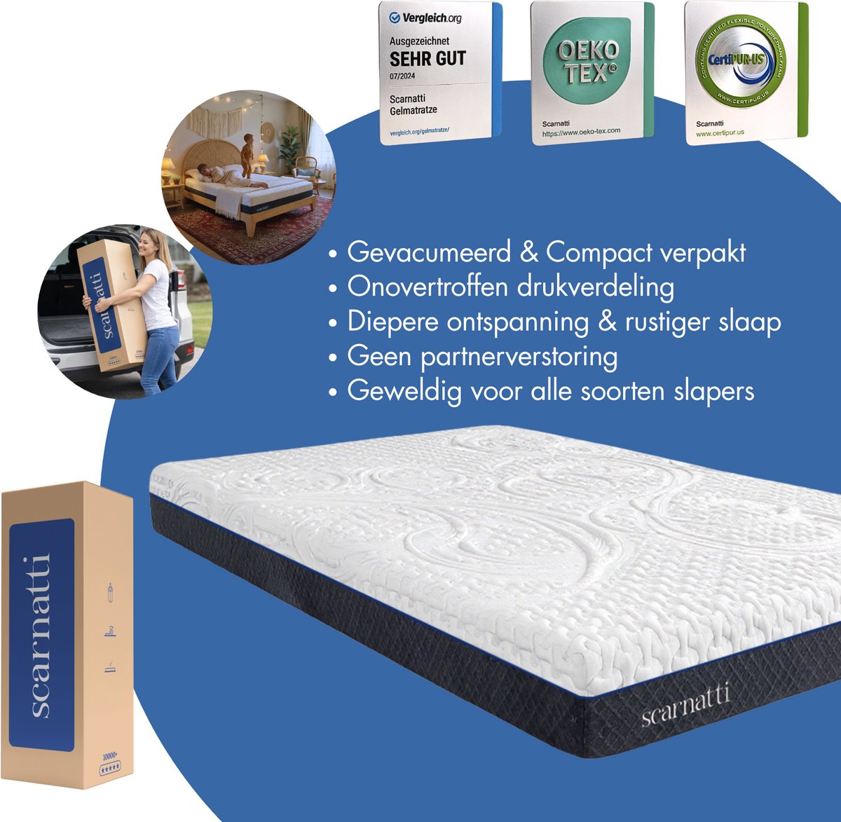 Comfort Matras 140x200 - 2in1 Koudschuim / Traagschuim - 18cm hoog eenpersoonsmatras - Bamboe tijk - logeermatrassen - Matrassen - 140 x 200 cm