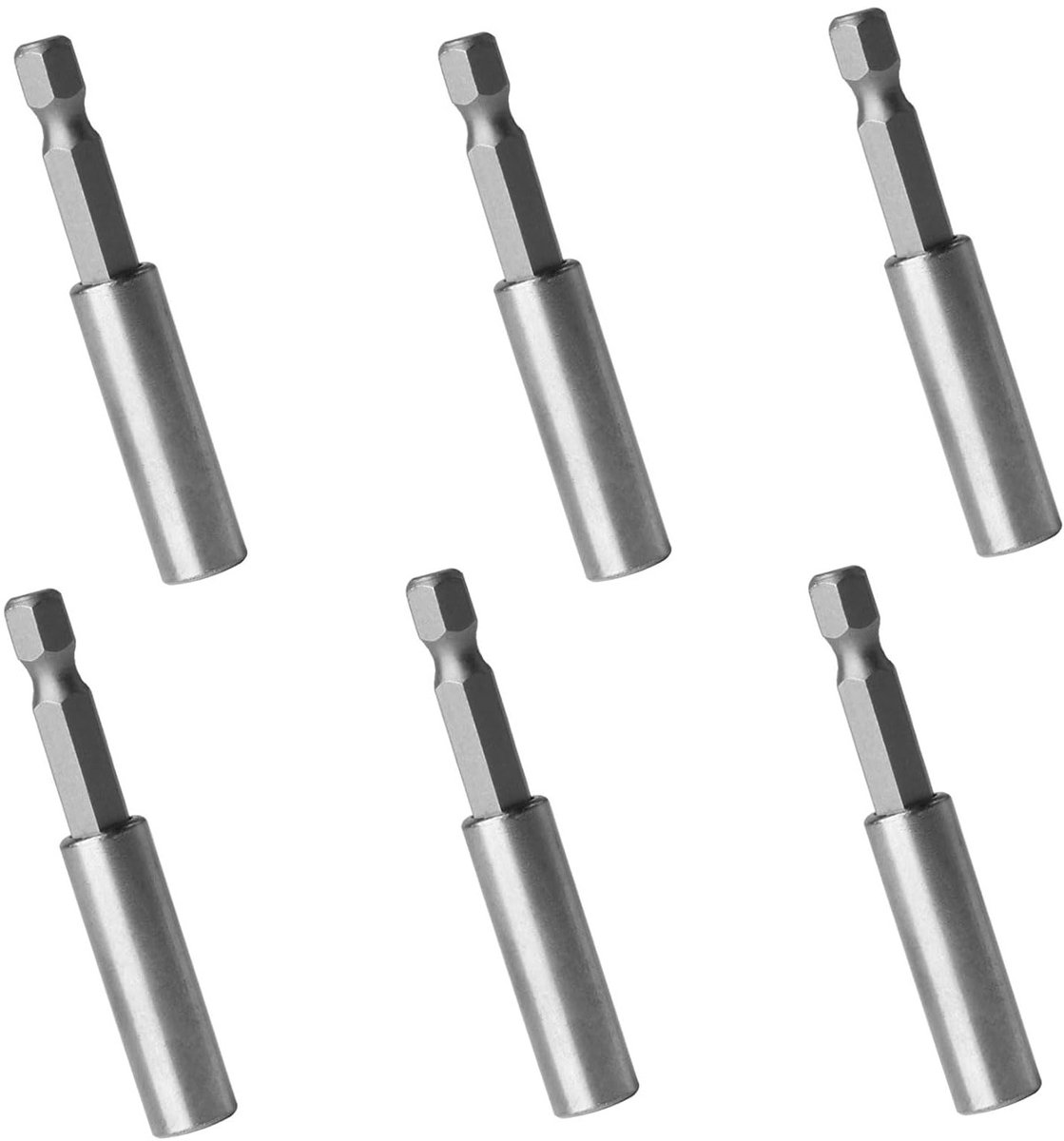 6 Stuks Magnetische Bithouders 60mm Snelwissel Verlengstukken voor Accuschroevendraaiers