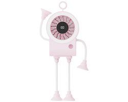 longziming -Tafelventilator - Burea ventilator - Draagbare Ventilator - Flexibele Hals - Digitale Batterijindicator - Duurzaam Plastic - 5 Snelheden - Handenvrij Gebruik - 1 Stuk