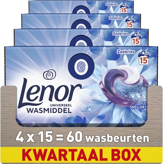 Capsules de lessive Lenor Brise Marine - 4 x 15 lavages