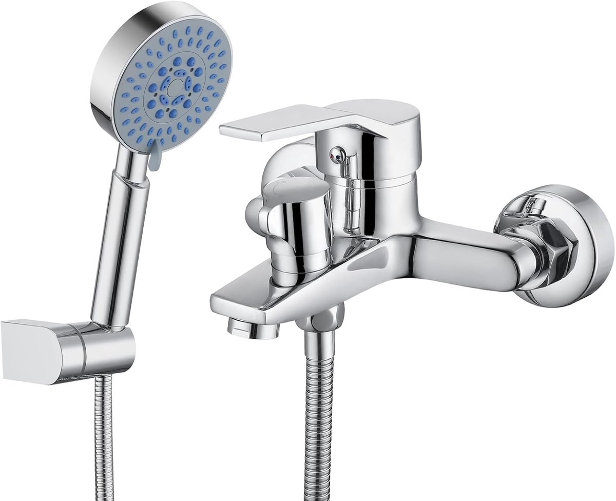 Oraymin Badkraan met Handdouche - 5 Standen - Opbouw - 150cm Doucheslang - Chroom