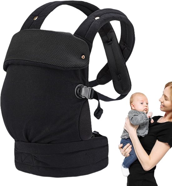Draagzak Baby - Baby Carrier - Kinderdrager - Draagzakken - Draagzak Peuter - Draagzak Peuter en Baby - Maximale Belasting 20 kg - Comfortabele Buikdrager met Verstelbare Band - Zwart