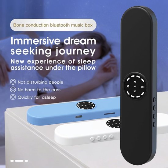 Draadloze Bluetooth bone conduction soundbar met ruisonderdrukking, 36 slaapgeluiden, timer en TF-kaart